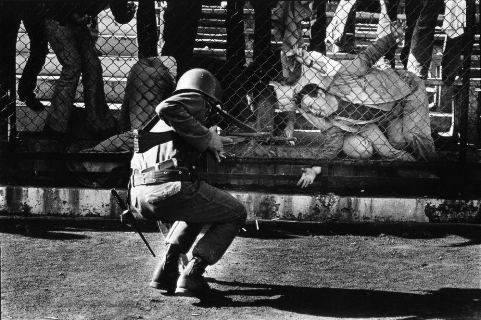 Chili, Santiago, september 1973. At the stadion of Santiago people are being imprisoned.
