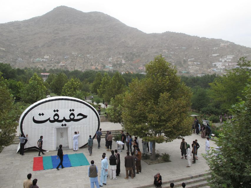 The mobile Truth Booth studio in Afghanistan