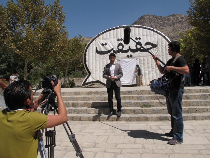 1TV crew at the Truth Booth, Afghanistan