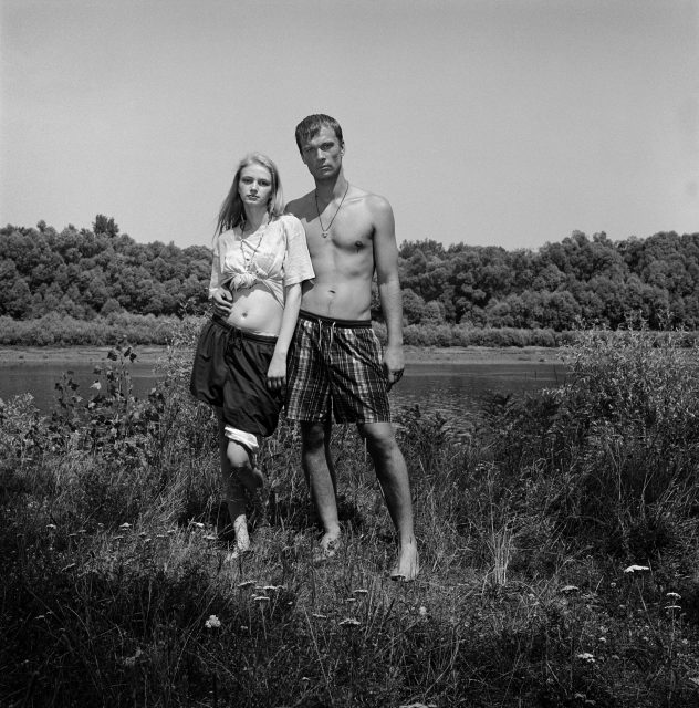 CHERNIGEV, UKRAINE - AUGUST 2007: Andrei Kozinec (27) with his girlfriend Irina Lipanova (18). Andrei is HIV postive, Irina is not infected. 