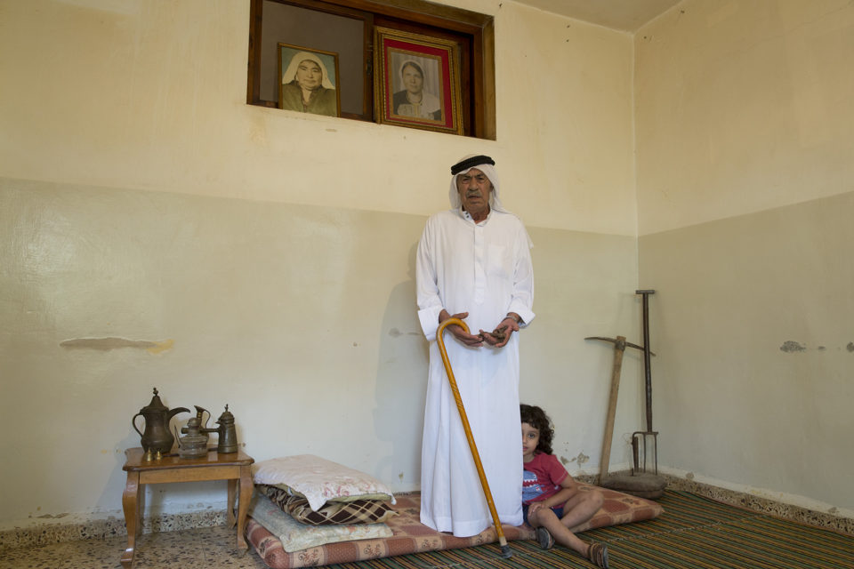 Mustafa El-Masri was born in 1936 in 'Ajjur, Palestine. He and his brothers used to help their father to farm their the land. In 1948, after a Jewish attack on their village, first they settled in caves nearby their homes. Ever since he lives in the Baqa’a refugee camp in Jordan. 