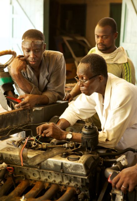 Dr Waco is preparing the engine for the first test drive. 