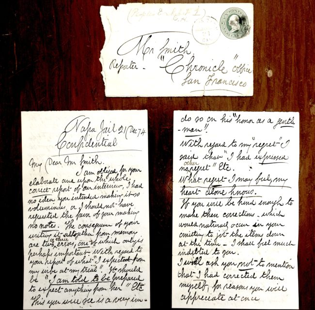 Teerinks research: letters by Muybridges sent from prison