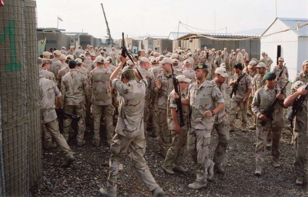 After the JSD /LSD roll call in Camp Holland. // Uruzgan, Afghanistan 04.2009