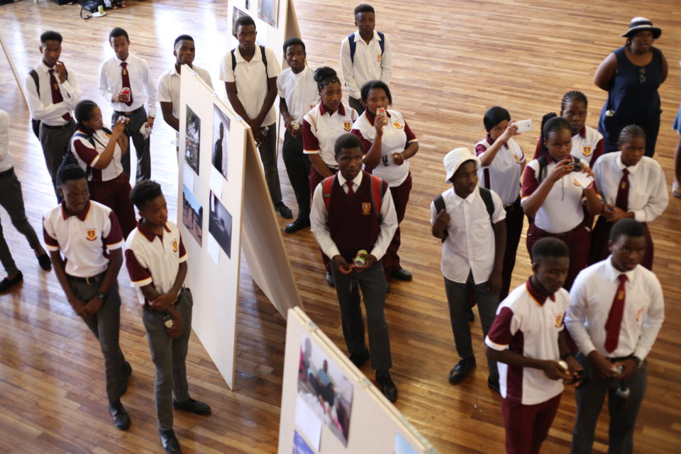 Opening of the exhibition with work of the students from three schools in Welkom. 