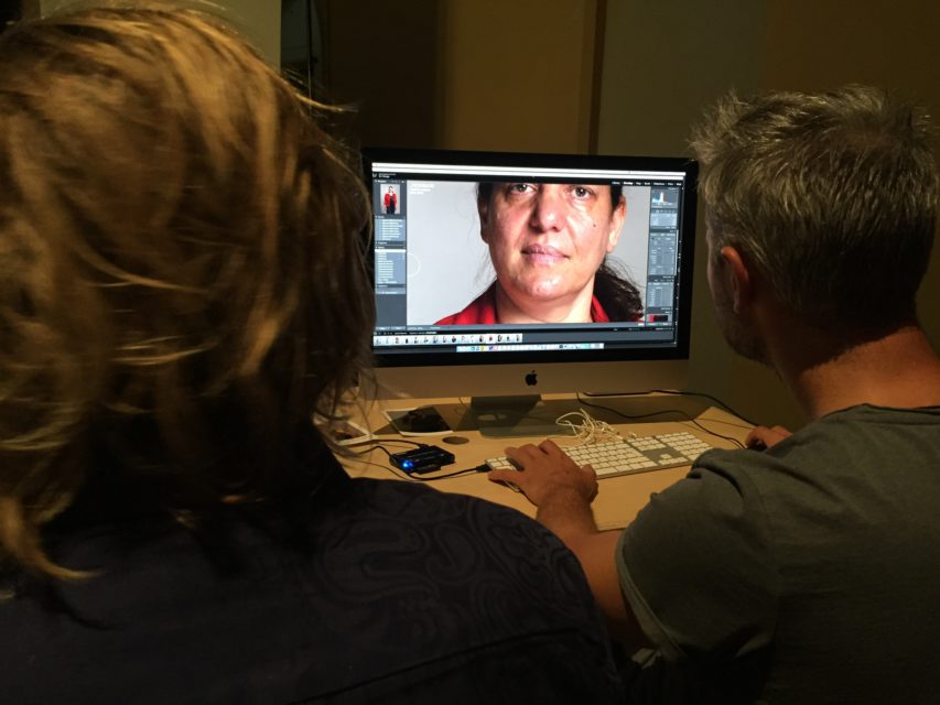 Portraits being edited at Felix Meritis