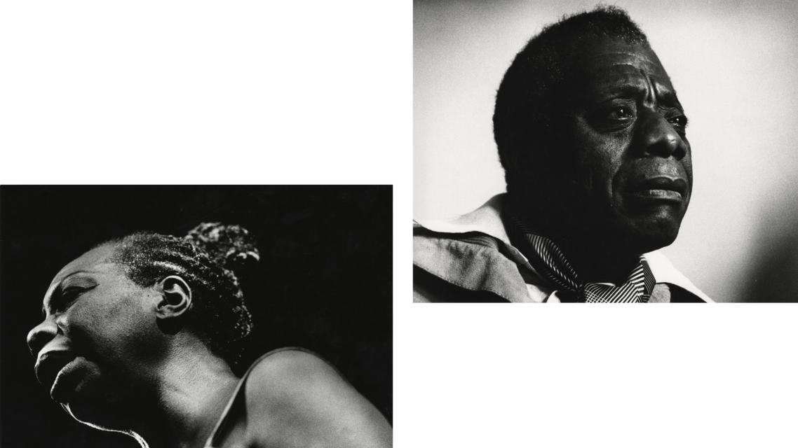 John Schaffer, Nina Simone 1991 uit Fotocollectie Trouw Parool. Guus Dubbelman, James Baldwin circa 1981 uit Fotocollectie Het Vrije Volk.