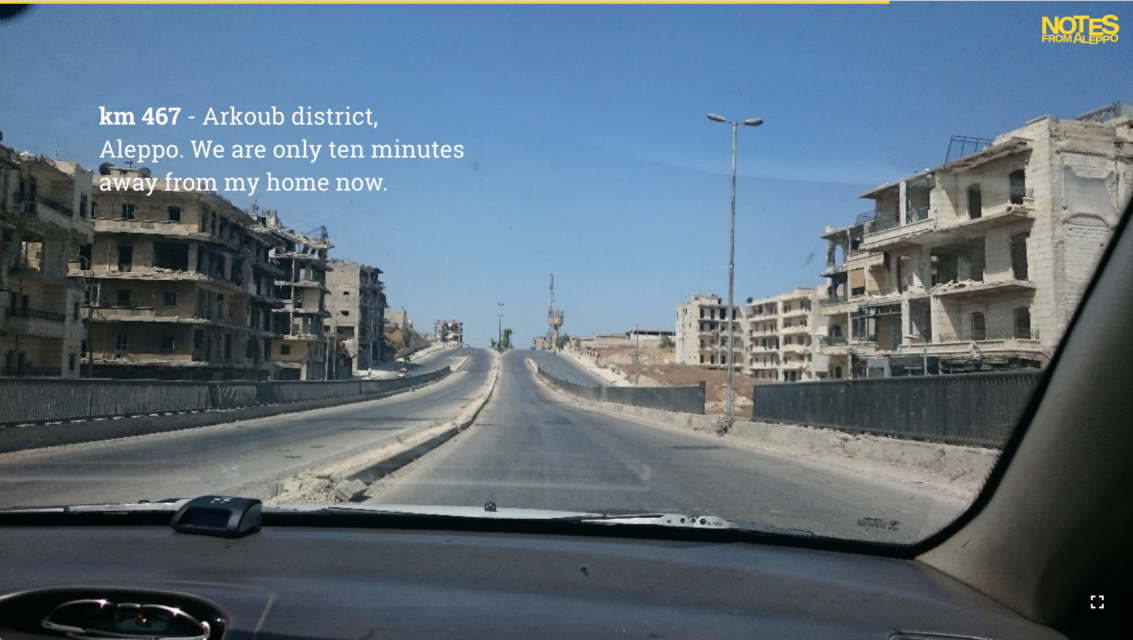 Arkoub district, after entering Aleppo from Castello Road, the last route access to the city during the conflict. 